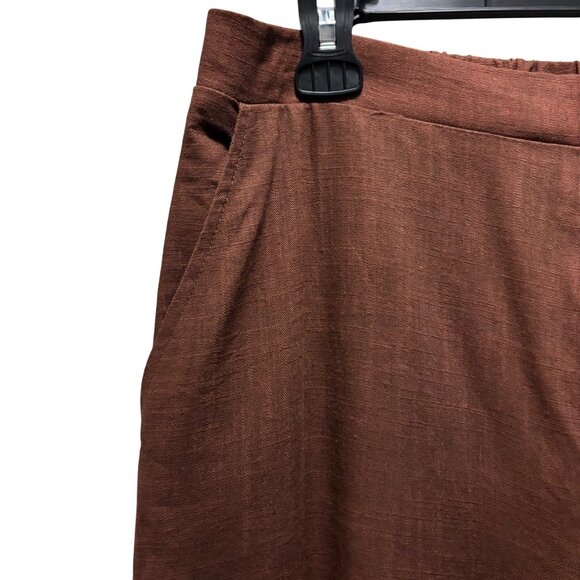 House Of Harlow 1960 Womens Wide-Leg Crop High-Waist Brown Pants Size L - Picture 6 of 6